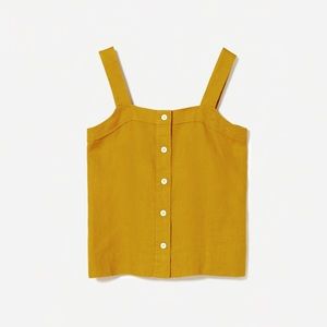 Everlane Linen Picnic Top in Green Opal